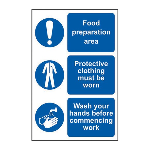 [HBS 11504] This is a food production area / Protective clothing must be - SAV (200 x 300mm)