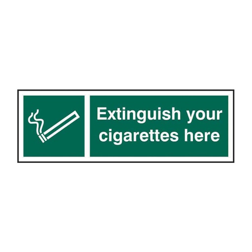 [HBS 11899] Extinguish your cigarettes here - SAV (300 x 100mm)