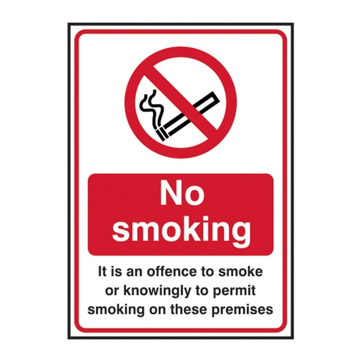 [HBS 14302] It is an offence to smoke - SAV (148 x 210mm)