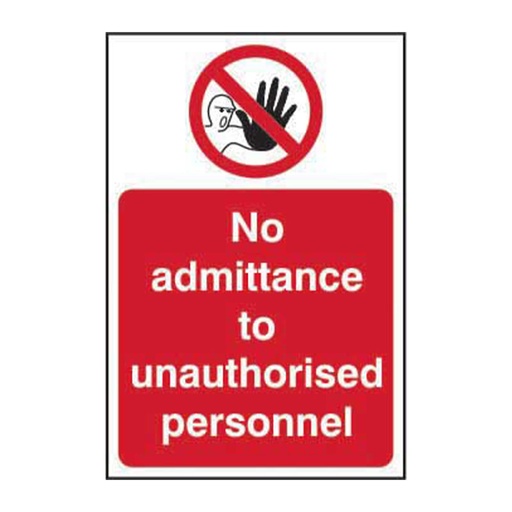 [HBS 11618] No admittance to unauthorised personnel - SAV (400 x 600mm)