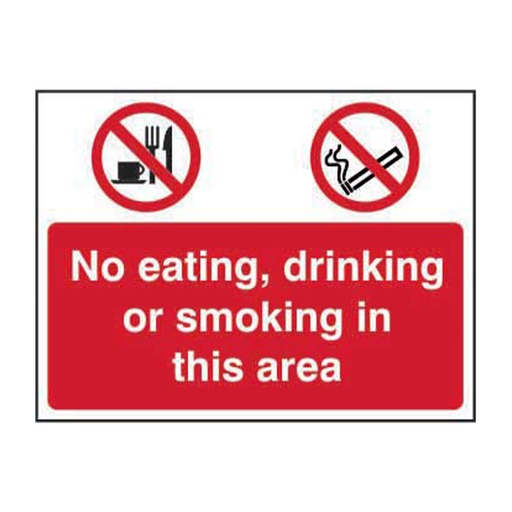 [HBS 13338] No eating, No Drinking, No Smoking - SAV (600 x 450mm)