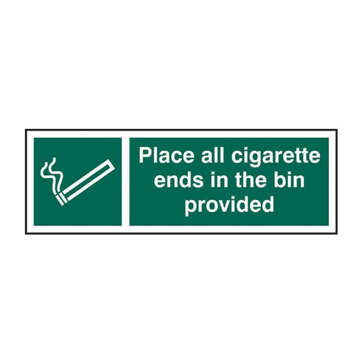 [HBS 11901] Place all cigarette ends in the bin provided - SAV (300 x 100mm)