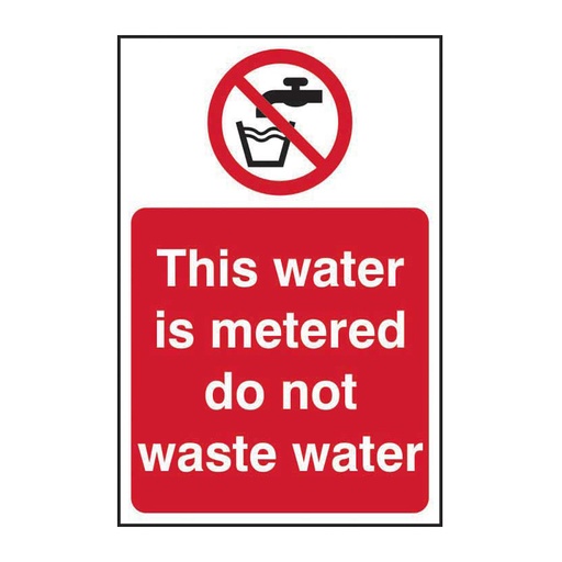 [HBS 13334] This water is metered do not... - SAV (200 x 300mm)