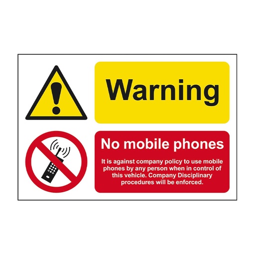 [HBS 17228] Warning No mobile phones It is against... - SAV (150 x 100mm)