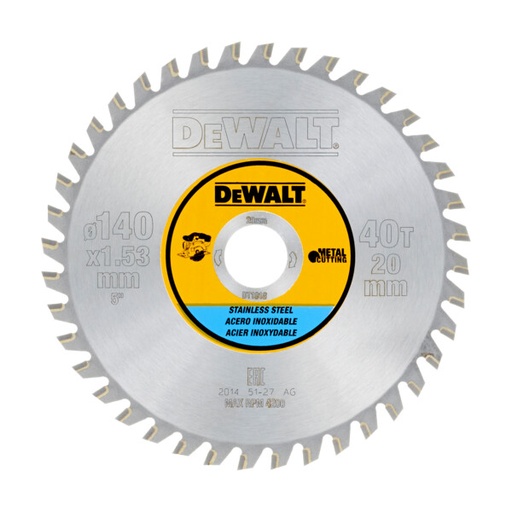 [DEWDT1918-QZ] DeWalt 140x20 40T Stainless Steel Portable