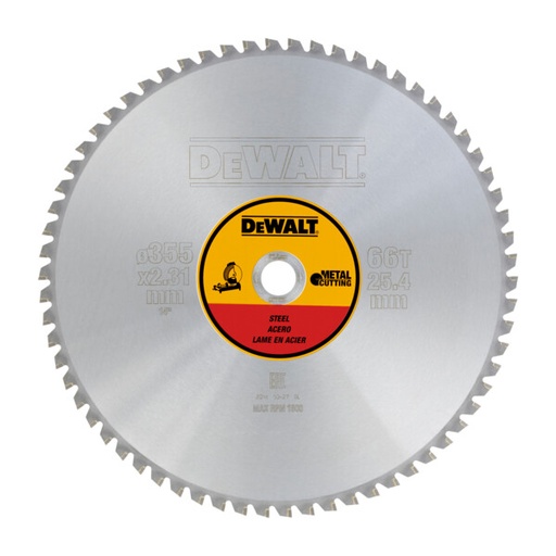 [DEWDT1926-QZ] DeWalt 355x25.4 66T Steel Stationary