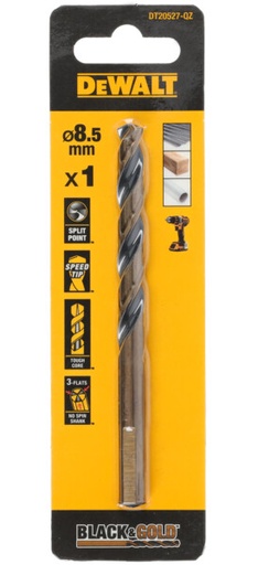 [DEWDT20527-QZ] DeWalt 8.5mm Black Gold Hss Drill Bit