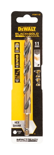 [DEWDT20617-QZ] DeWalt 11.0mm Black and Gold Hex Drill Bit