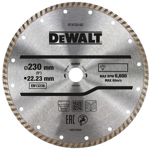 [DEWDT3732-QZ] DeWalt Wheeldiamond Turbo 230mmx22.2mm