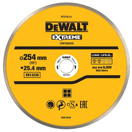 [DEWDT3734-XJ] DeWalt Tile Cutting Blade - Stone/Concrete 250x25.4