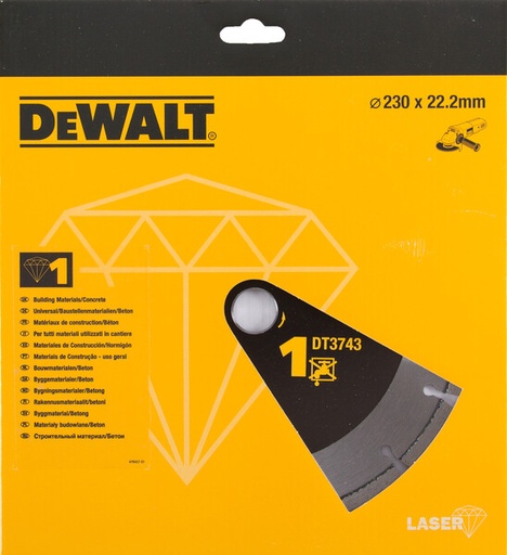 [DEWDT3743-XJ] DeWalt 230mm Building Mats/Concrete Laserwelded