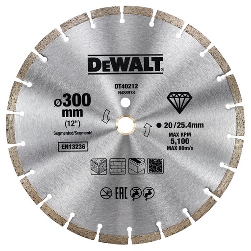 [DEWDT40212-QZ] DeWalt Diamond Blade Segmented 300mm/25.4mm