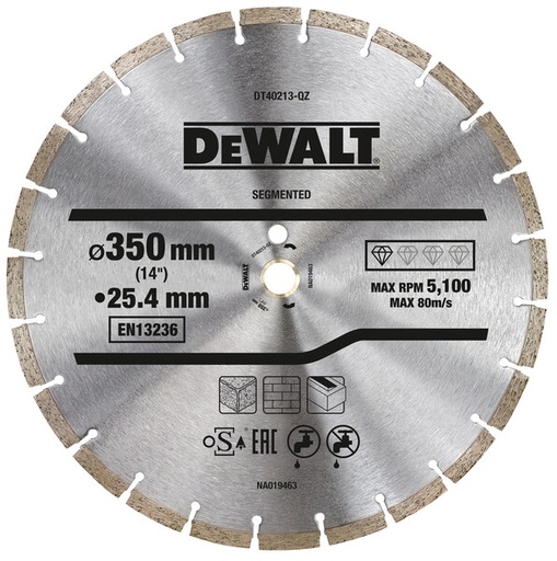 [DEWDT40213-QZ] DeWalt Diamond Blade Segmented 350mm/25.4mm