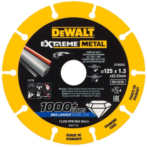 [DEWDT40252-QZ] DeWalt Extreme Metal 125x22.23x1.3mm