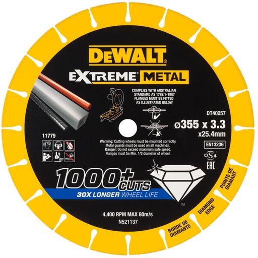 [DEWDT40257-QZ] DeWalt Extreme Metal 355x25.4x3.3mm