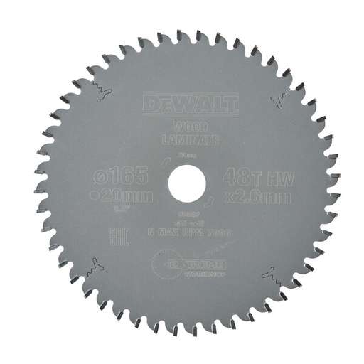 [DEWDT4087-QZ] DeWalt 165mmx48Tthx20mm Extreme Tcg