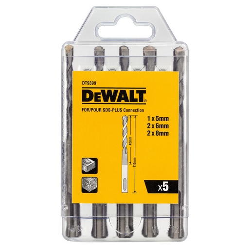 [DEWDT9399-QZ] DeWalt 5pcs SDS+ Set (12 Set Merch Display)