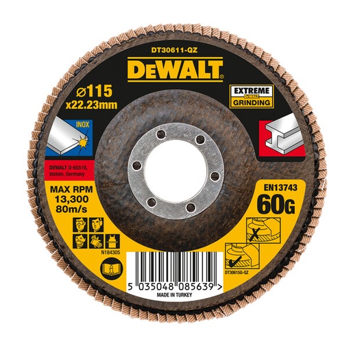 [DEWDT30611-QZ] DeWalt Ex Flap Disc 115mmx22.2mmx60G