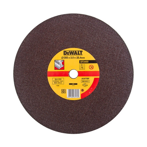 [DEWDT3450-QZ] DeWalt Metal Cuting Disc: 355mmx3.0mmx25.4mm