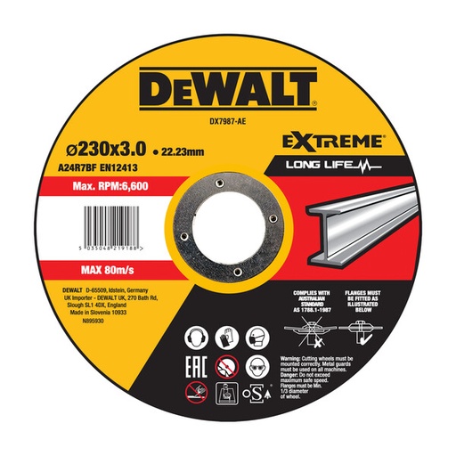 [DEWDX7987-AE] DeWalt 230x3mm Extreme Cutting Metal