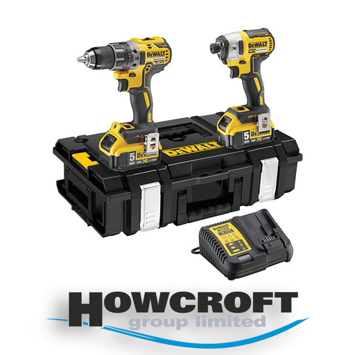 [DCK266P2] Dewalt DCK266P2 18V Brushless Twin Pack + 2 x 5Ah Batteries + Charger + Case