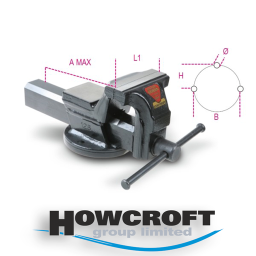 [1599F] BETA Tools 1599F Parallel bench vice, forged fully steel cast. Milled and hardened jaw surface. Front opening. High clamping depth