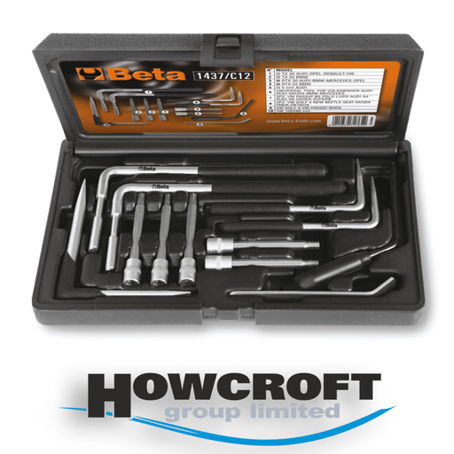 [1437/C12] Beta Tools 1437/C12 Assortment case of 12 tools for removing vehicle, car air bags