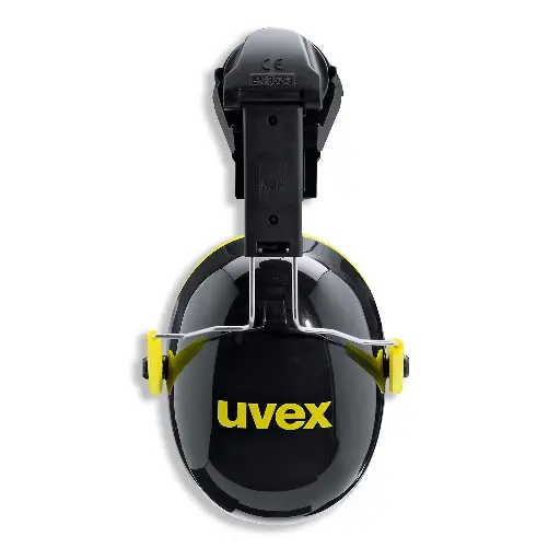 [K2H helmet earmuffs] uvex K2H helmet earmuffs for medium noise areas. Helmet attachment earmuff with suspension system and soft foam cushions. SNR 30dB