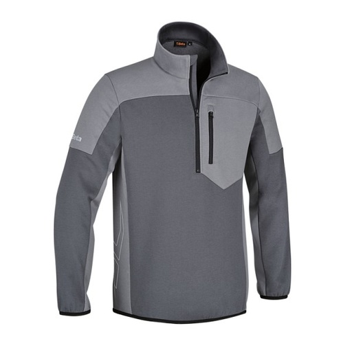 Beta Workwear 7643G Sweatshirt, 1/2 zip, 80% cotton, 20% polyester, 280 g/m2, anthracite/light grey XS, S, M, L, XL, XXL, XXXL
