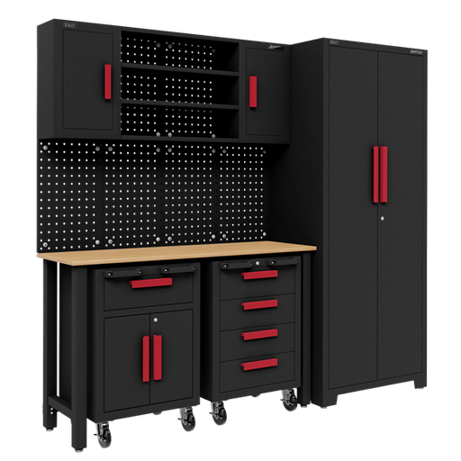 [APMS12OP] Sealey APMS12OP Complete Garage Custom Workshop Storage System with 2 Mobile Trolleys