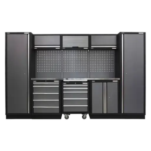[APMSSTACK03SS] Sealey APMSSTACK01W Custom Workshop Storage System with Stainless Worktop 3.24m