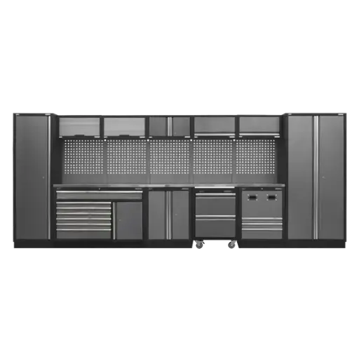 [APMSSTACK16SS] Sealey APMSSTACK16SS Custom Workshop Storage System with Stainless Steel Worktop 4.92m
