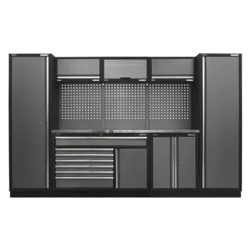 [APMSSTACK13SS] Sealey APMSSTACK13SS Custom Workshop Storage System with Stainless Steel Worktop 3.24m