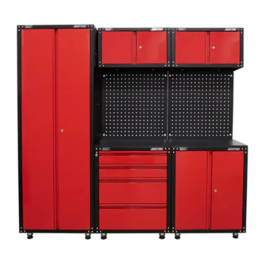 [APMS80COMBO3] Sealey American Pro APMS80COMBO3 Red Custom Workshop Garage Modular Storage System 2m