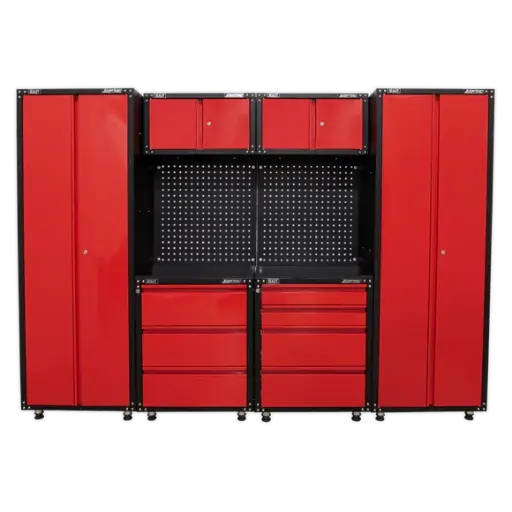 [APMS80COMBO2] Sealey American Pro APMS80COMBO2 Red Custom Workshop Garage Modular  Storage System 2.6m