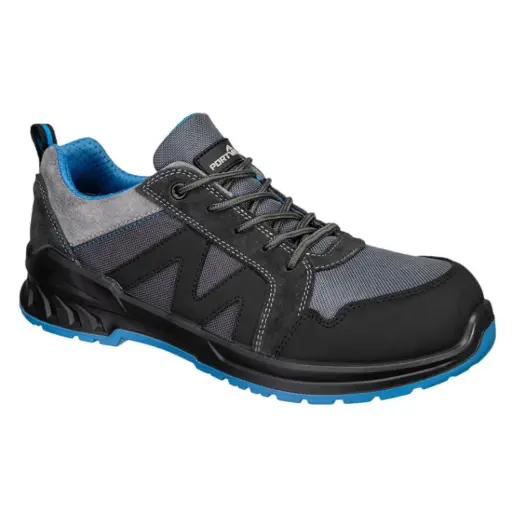 PORTWEST FC23 - Composite Textile & Suede Safety Trainers S1PS SR FO Black/Blue 36 - 47 PPE Footwear