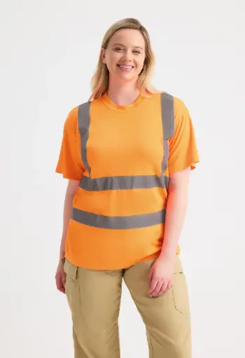 [Hi Vis Short Sleeve T-Shirt] UNEEK UC810 Hi Vis Short Sleeve T-Shirt S - 5XL Orange / Yellow