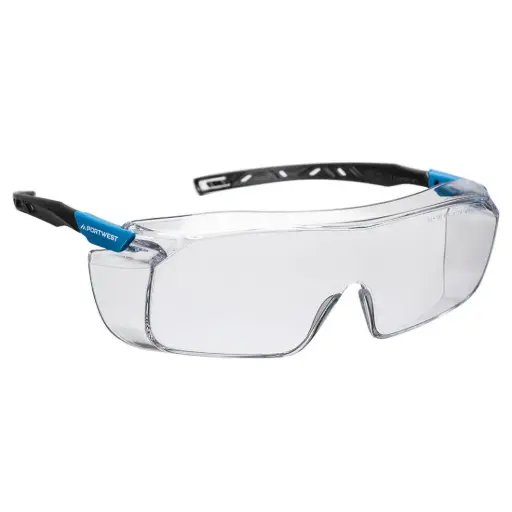 [Top OTG] PORTWEST PS31 - Top OTG Over the top of Spectacles Safety Glasses Clear / Smoke