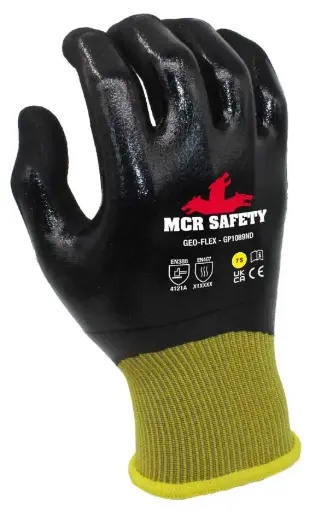 [GP1089ND] MCR Safety General Handling Geo-Flex Safety Gloves PPE | GP1089ND | Nylon/Spandex | Double Dip Nitrile