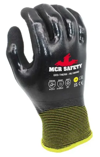 [WL1089ND] MCR Safety | Winter Lined Safety Gloves PPE | Geo-Therm | WL1089ND | Polyester/Acrylic | Double Dip Nitrile